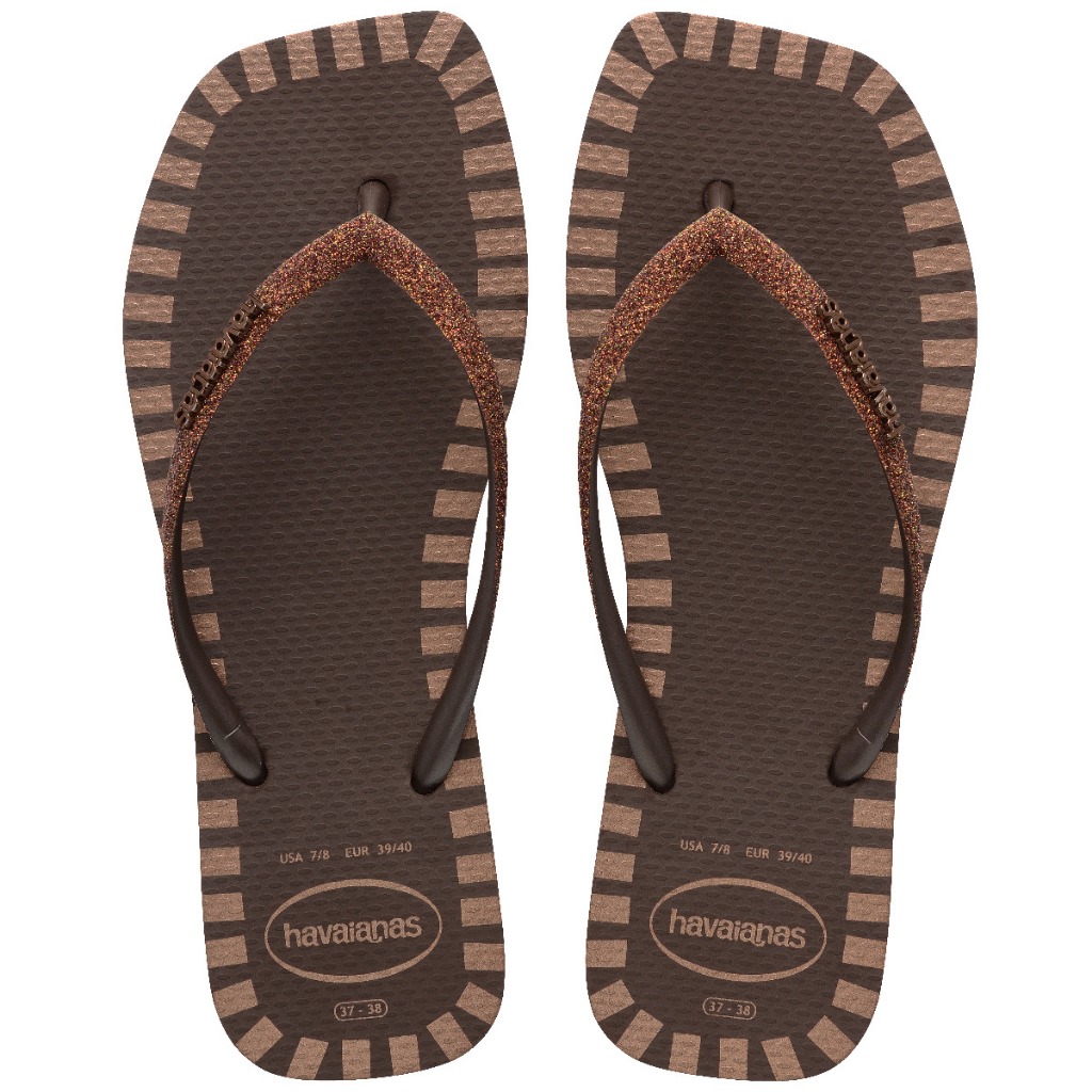 Chinelo Havaianas Slim Square Glitter Contour Novidade Tira Fina Ponta Quadrada EXCLUSIVO
