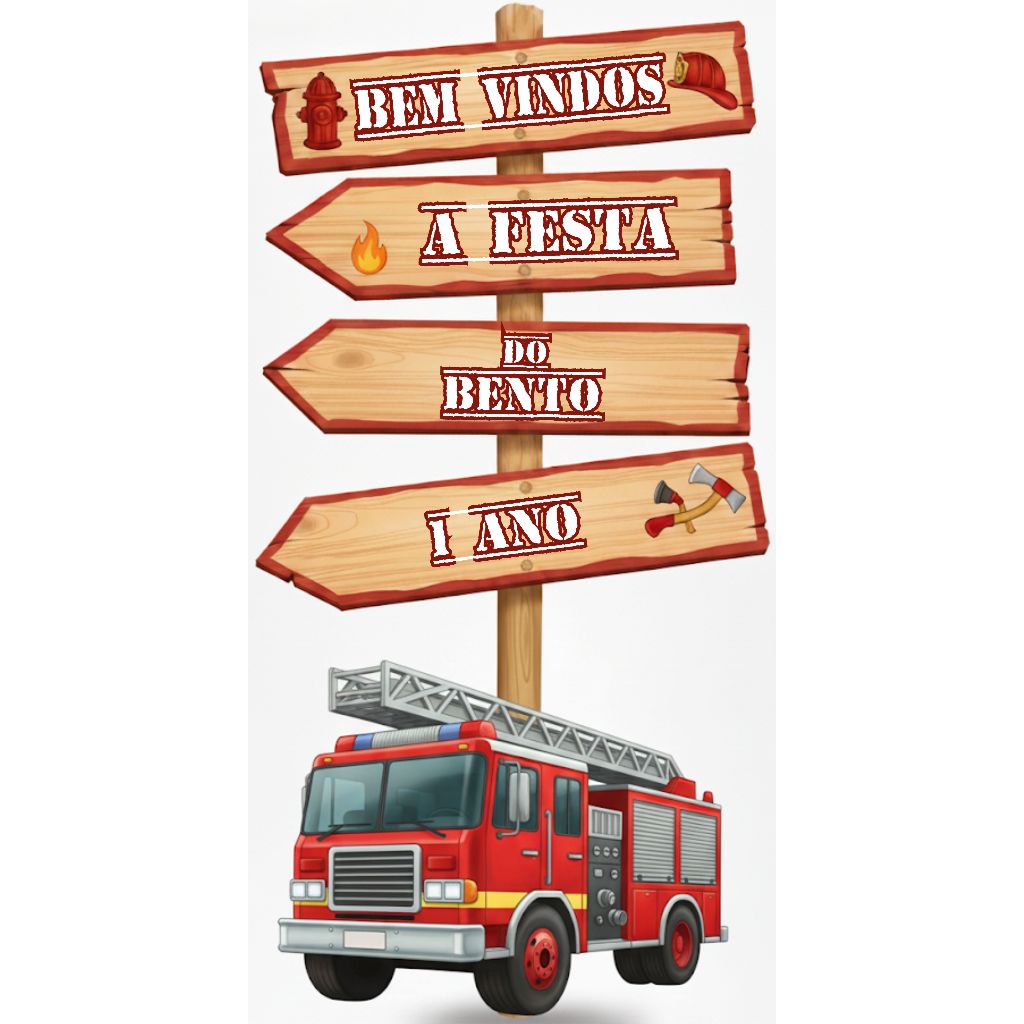 DISPLAY MDF DE CHÃO PLACA SETA INDICADORA TEMA CORPO DE BOMBEIROS BOMBEIRO PERSONALIZADA