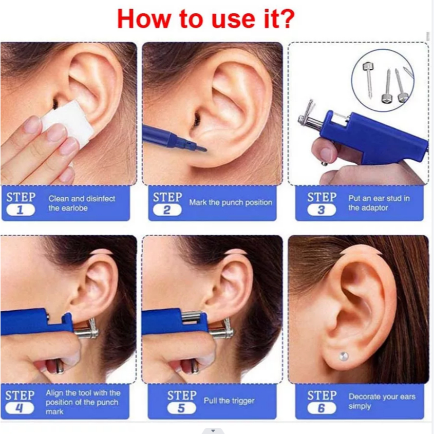 Pistola P Furar Orelha Lobulo Automatica C 98 Brincos em Oferta na Shopee