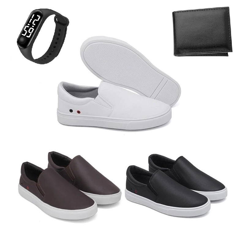 Kit 3 Tênis Sapatênis Iate Original Hype Shoes Com Ilhós - Unissex + Carteira e Relógio em Oferta na Shopee