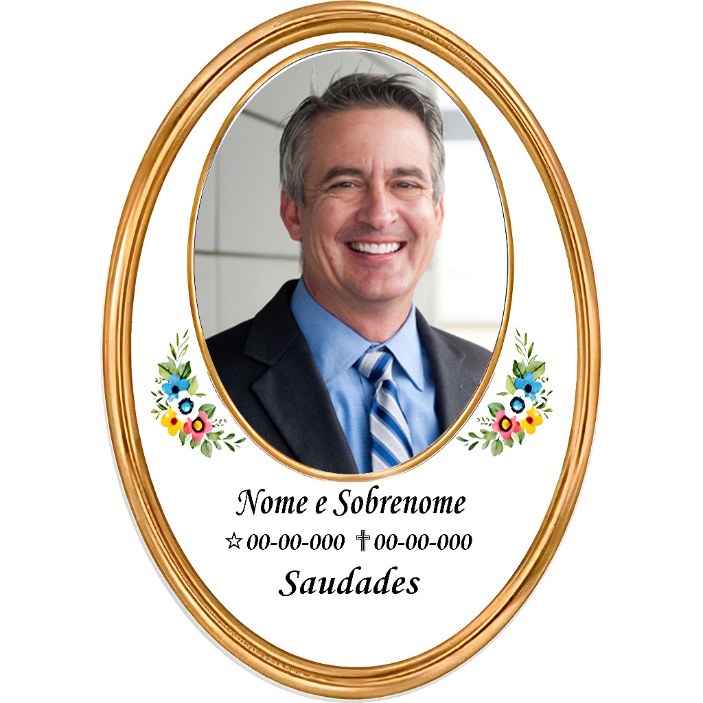 Placa Foto Porcelana para Túmulo / Lápide / Jazigo Uma ou mais Pessoas