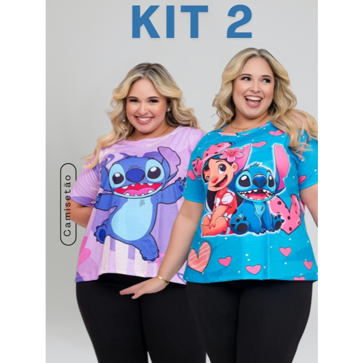 Kit 2 Blusa Feminina Elegante Estampadas Slim Plus Size Estilo Conforto Dobro em Oferta na Shopee