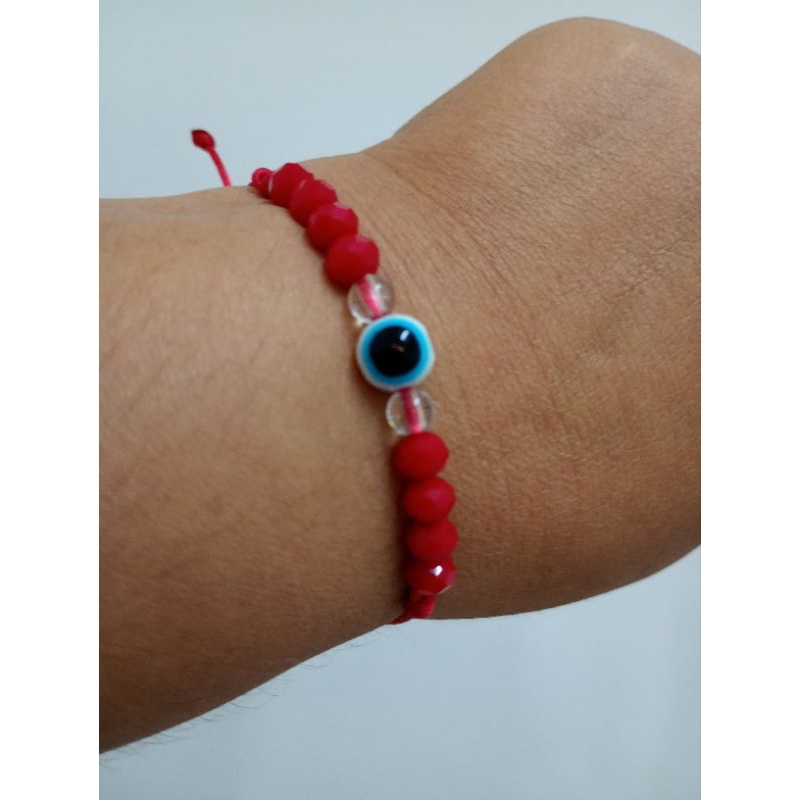 Pulseira 7 nós vermelha/ kit Proteção kabalah com olho grego