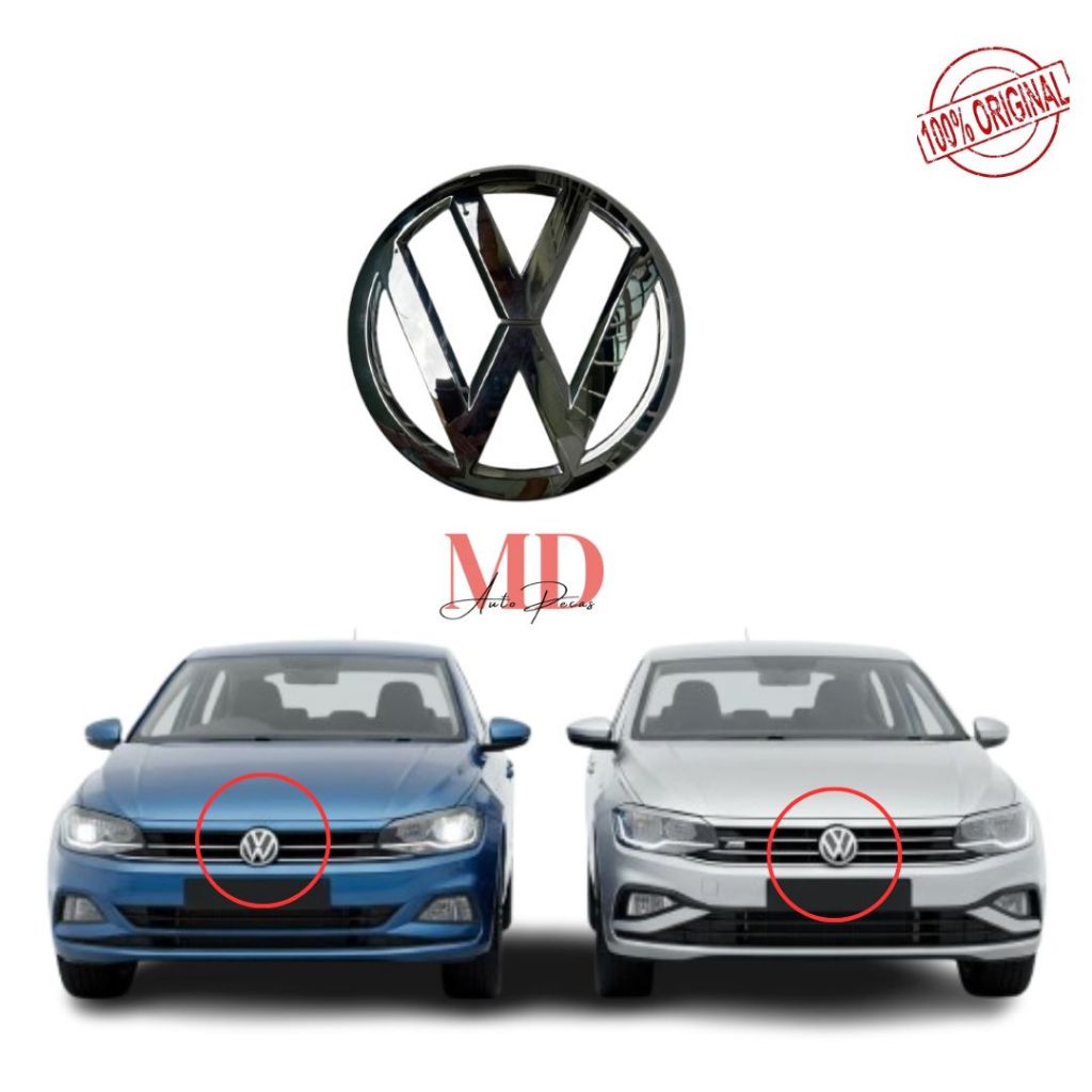 Emblema Da Grade Dianteira Vw Polo Virtus Jetta 14cm
