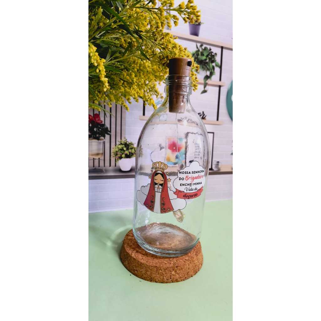 Luminária Bojuda Vidro Nossa Senhora do Brigadeiro 500ml