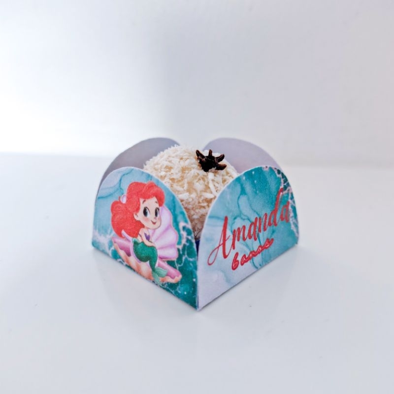 Forminhas para Doces e Brigadeiros Personalizadas a pequena sereia – mesversário princesa ariel, aniversários, kit festa