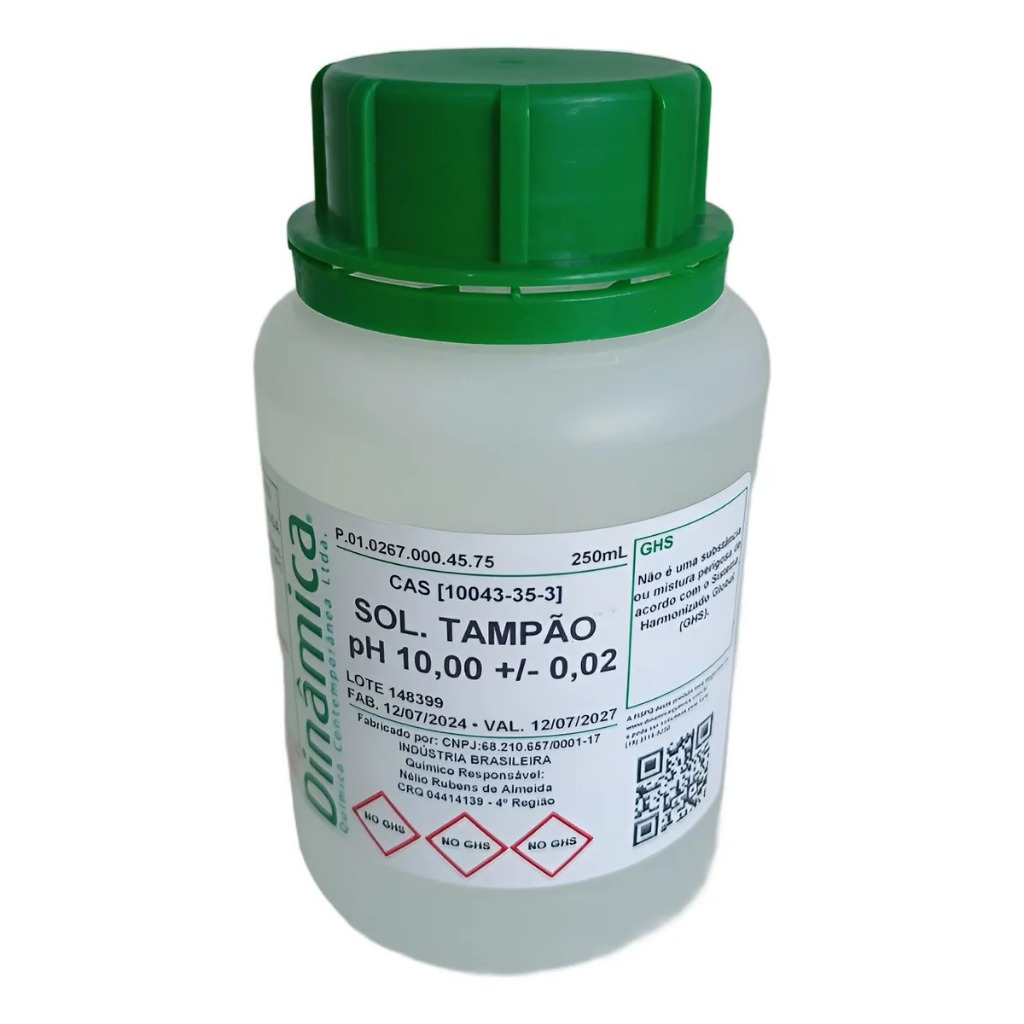 Solução Phmetro Ph 10 Tampão Calibrador Teste Ph