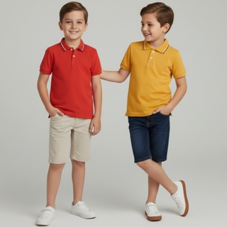 Camisa Polo Infantil 100% Algodão | 2 ao 14 Anos | Masculina Menino – Confortável e Estilosa em Oferta na Shopee