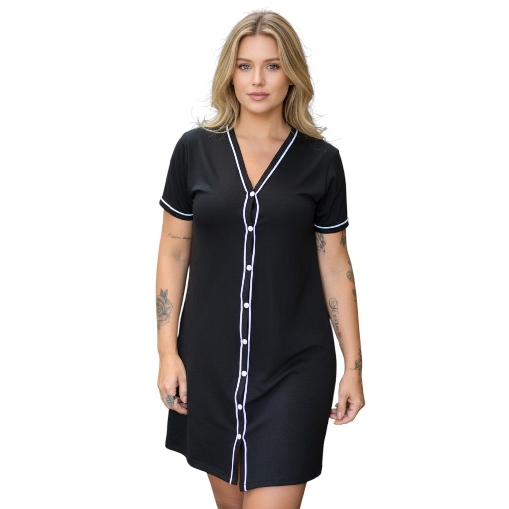 Camisola Amamentação Meia Manga com Botões Cirúrgica de Malha de Qualidade em Oferta na Shopee