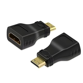 Adaptador HDMI Fêmea para Mini HDMI Macho Compatível com TVs, monitores, notebooks, câmeras e projetores