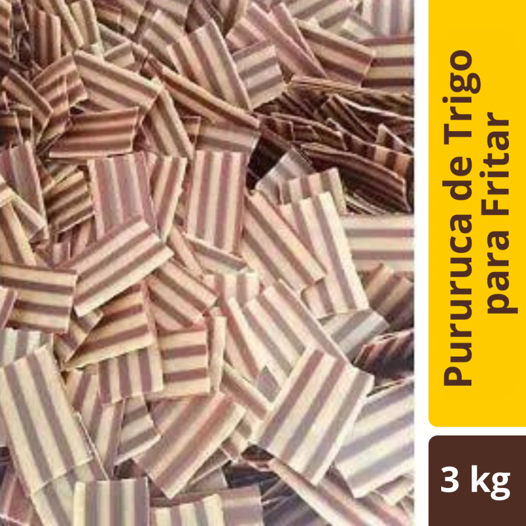 Pururuca de Trigo Para Fritar Listrada Crua 3kg Pellet de Trigo Para Fritar Salgadinho de Bacon + Tempero de Bacon