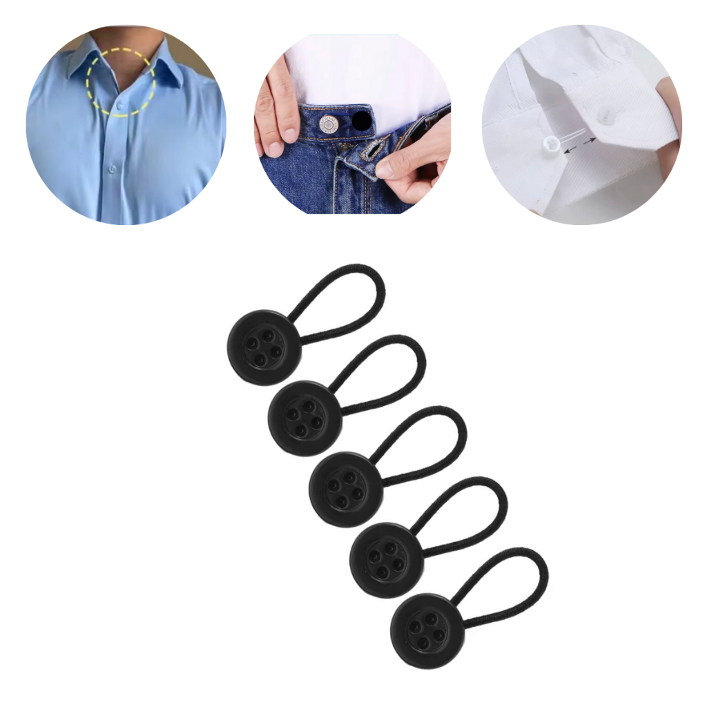 5 Botão Extensor Ajusta Alarga Colarinho Punho Camisa Calça