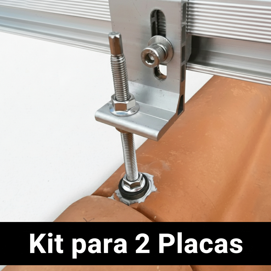 Kit Suporte para Painel Solar ideal para Telha  Fibrocimento p 2 Placa Solar