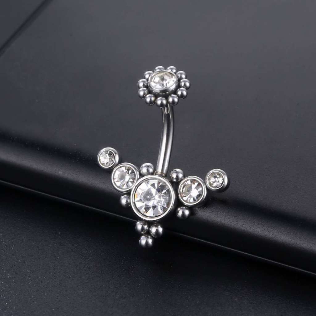Piercing Umbigo Banana Aço inox Indiano  Strass
