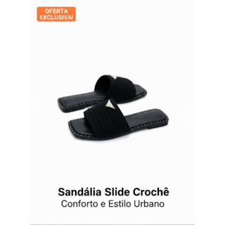 Sandália Rasteira premium quadrado Juta crochê tendência de luxo lancamento em Oferta na Shopee