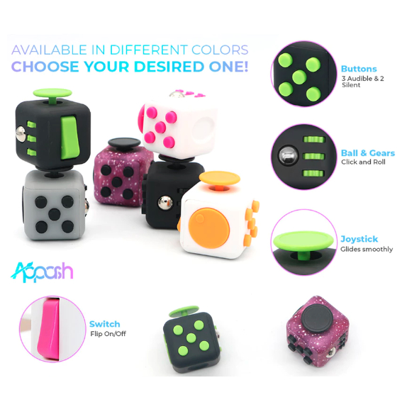 Fidget Cubo Ansiedade Cube Anti Estresse Dedo Apertar