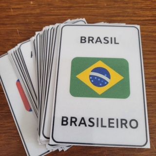 Cards pedagógicos bandeiras dos países do mundo em Oferta na Shopee
