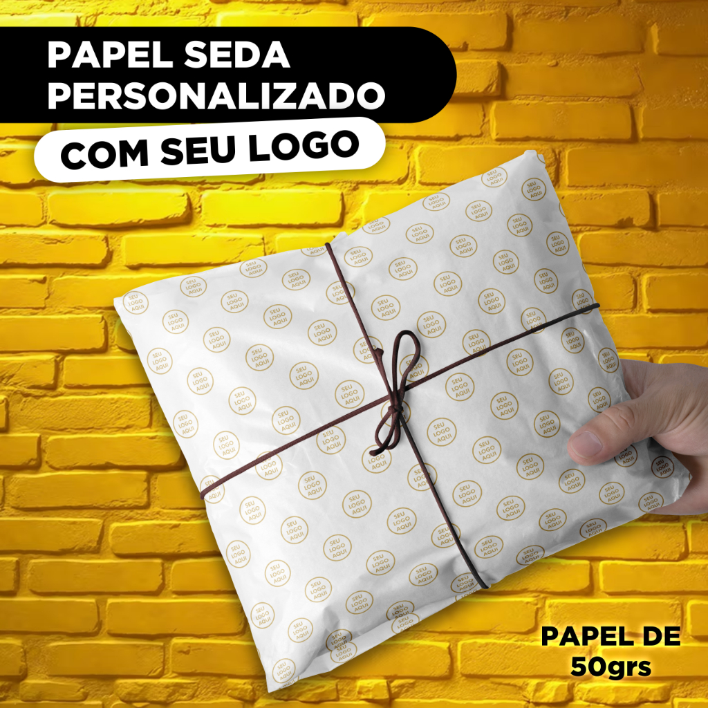 Papel Seda Personalizado com Seu Logo - Tamanho 60x40cm