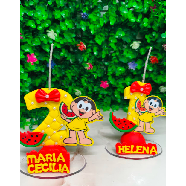 vela personalizada Magali em biscuit em Oferta na Shopee