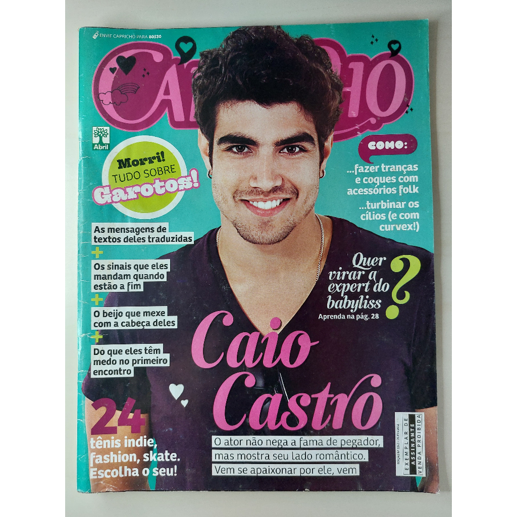 Revista Capricho Nº 1143 Caio Castro Vanessa Hudgens Josh Hutcherson Marco Pigossi Kendall Jenner 2012