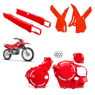 Kit Protetor de Balança Biker Crf300 + Quadro Chassi + Tampas Laterais Motor Magneto crf 300f Trilha