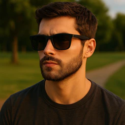 Óculos de Sol Quadrado Unissex UV400 Estilo Justin Retrô Preto Armação Leve Masculino Feminino