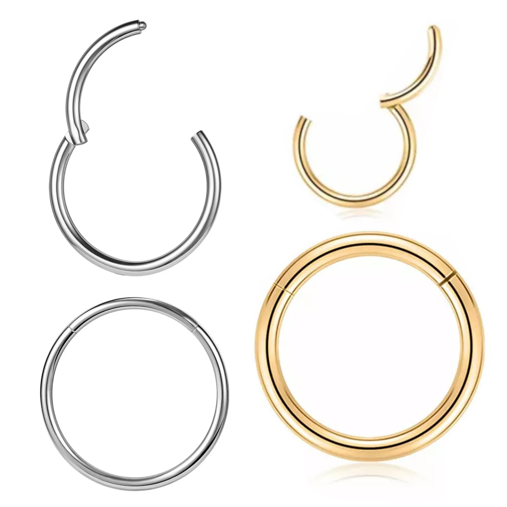 Piercing Titânio Argola Lisa Click 6mm 8mm 10mm 12mm em Oferta na Shopee