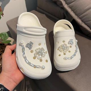 Sandália Babuche de Luxo com Enfeites Prateados Corrente Laçamento em Oferta na Shopee