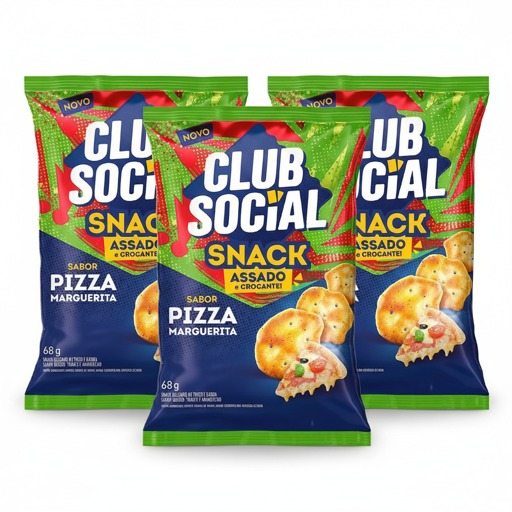 Biscoito Club Social Pizza Marguerita 68g 3 Unidades