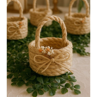 Mini Cesta de sisal para lembrancinhas e presentes