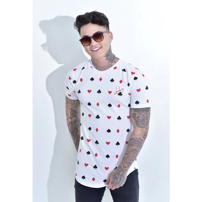 Camisetas Masculina Longline Oversized Streetwear