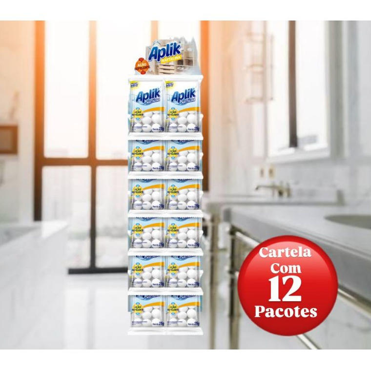 Naftalina cartela c/144 unidades , pacotes de 25g, 12UN cada