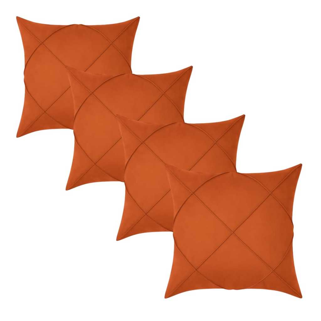 Kit 4 capa de almofada suede drapeada decorativa premium