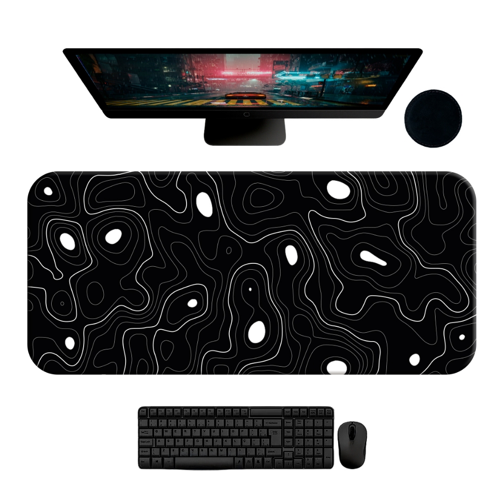 Desk Pad Mouse Pad Gamer 90x40 Abstrato Speed Feroz Wf E Porta Copos