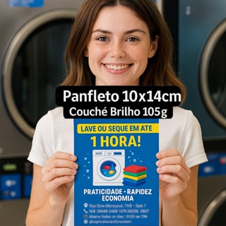Panfleto com 500 Unid - Folder - Folhetos - 10x14cm Frente Colorida - Couchê Brilho 105g - Flyer em Oferta na Shopee