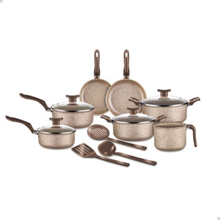 Jogo De Panelas D'itália 10 Peças Teflon Antiaderente teflor alumínio caneca em Oferta na Shopee