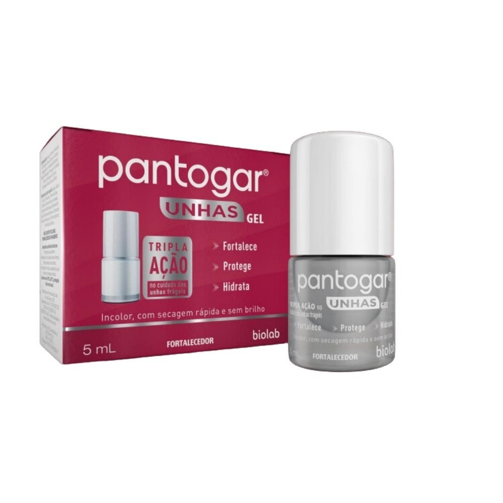 Pantogar Unhas Gel Secagem Rápida 5ml Fortalece e Protege | Tratamento para Unhas Quebradiças