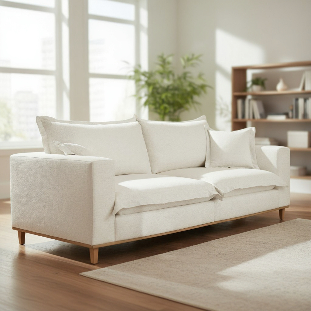 Sofá Fixo Odisseu 2,20m Luxo 3 Lugares Conforto Mola Enssacada 4 Lugares Castellar Móbile em Oferta na Shopee