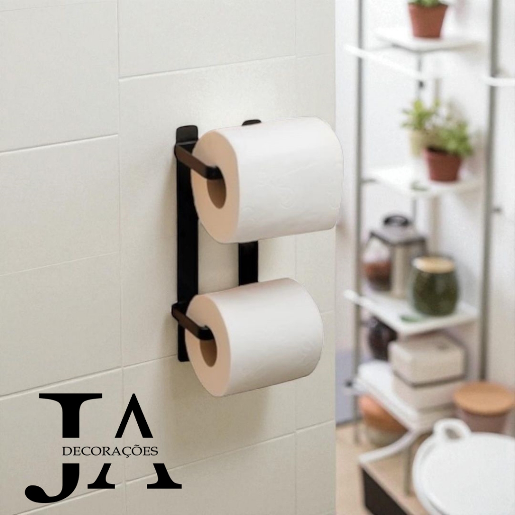 Suporte Porta Papel Higiênico Parede Preto em Oferta na Shopee