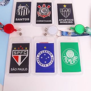 Porta Cartão / Crachá Retrátil com Cordão Personalizado de Times de Futebol