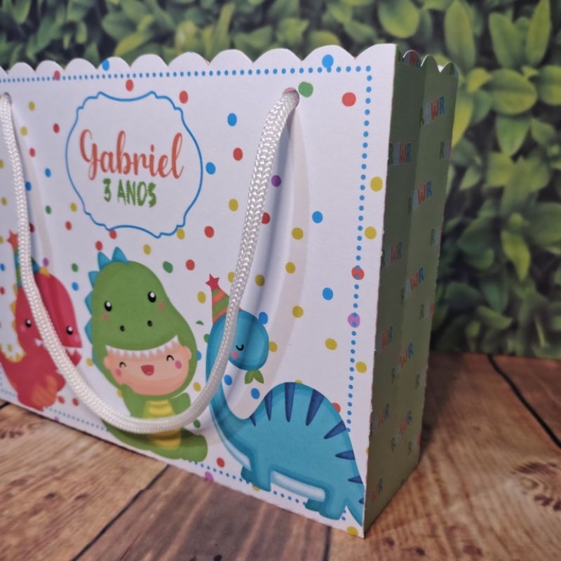 Sacolinha Dinossauro Baby Personalizada | Sacolinha | Lembrancinha | Aniversário Dino Baby