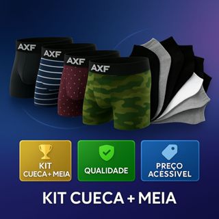 Kit 10 Cuecas Boxer Microfibra + Kit 12 Meias Masculinas em Oferta na Shopee