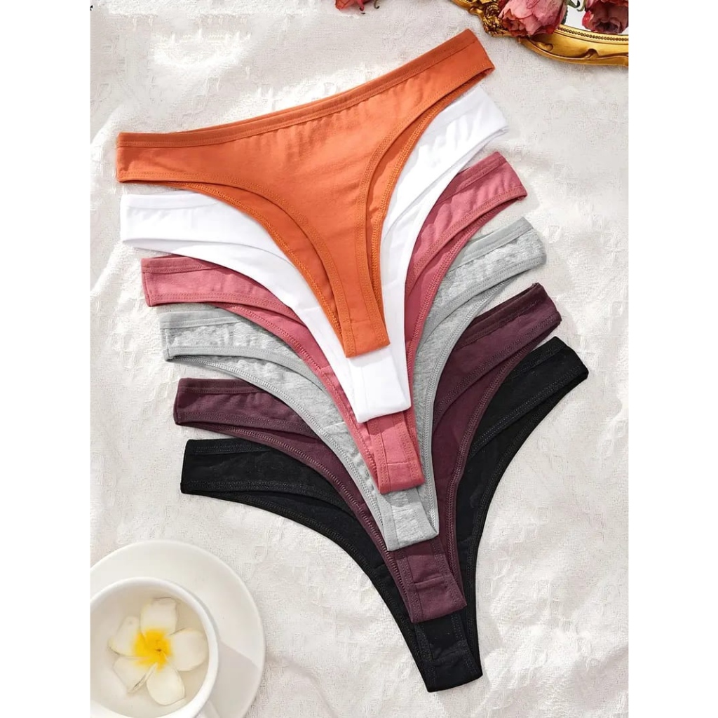 Kit 10 Calcinhas Fio Dental De Algodão Calcinha Sexy Cotton Conforto Revenda em Oferta na Shopee