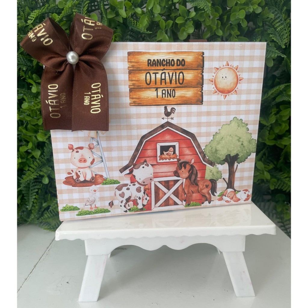 Sacolinha Surpresa Personalizada Rancho Fazendinha Menino com Laço | Lembrancinhas | Festa Aniversário | Lancheirinha