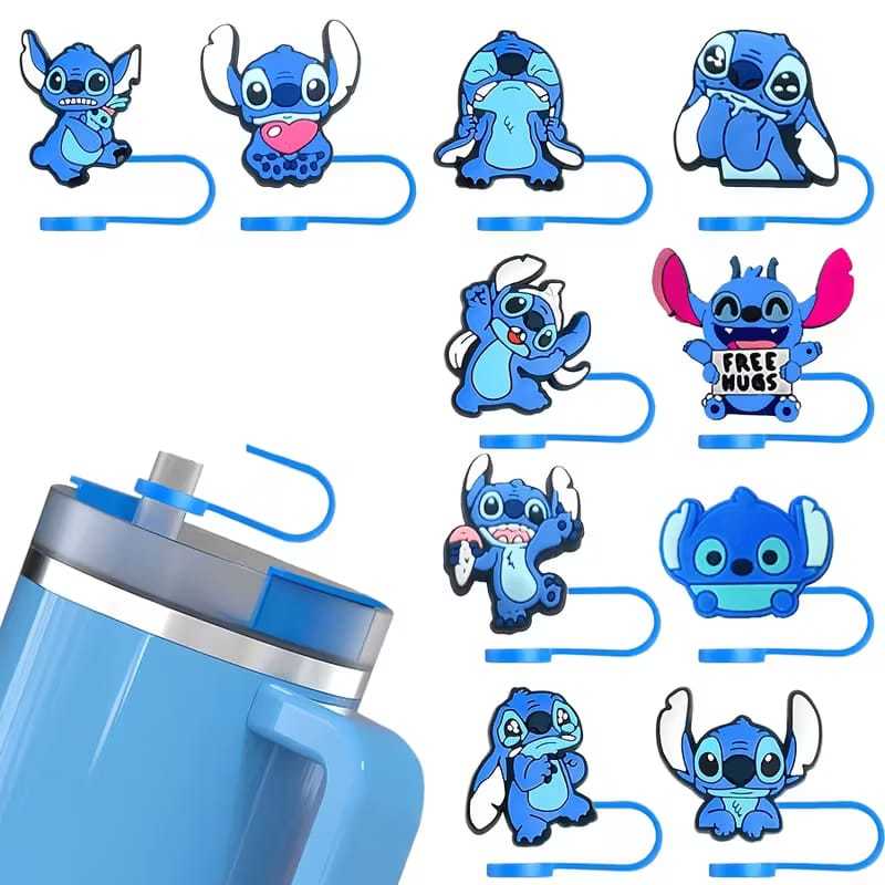 Tampa Protetora de Silicone Stitch de Palha Decorativa para Canudo de Copo, Reutilizável Antipoeira Tampa Protetora de Silicone Stitch de Palha Decorativa para Canudo de Copo, Reutilizável Antipoeira