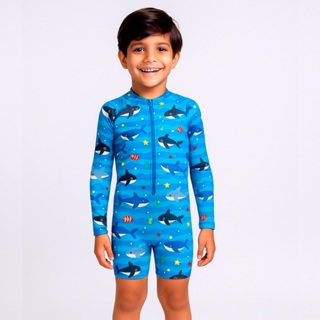 Macacão Infantil Praia Banho Masculino Proteção Solar Uv Natação Surf Piscina 4 6 8 anos em Oferta na Shopee