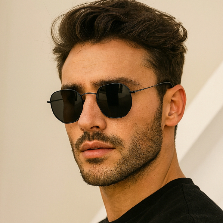 Oculos de Sol Hexagonal Polarizado Premium Classico Tendencia Vintage uv400 Masculino Feminino