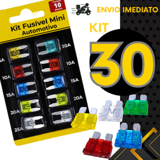 Kits 30, 20 ou 10 un - Mini Fusível Automotivo Lâmina para Carro e Moto em Oferta na Shopee