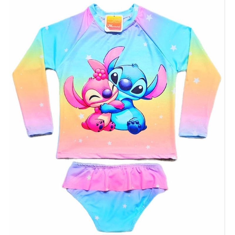 Conjunto Biquini Blusa Menina Infantil Praia Proteção Solar Uv Maiô Manga Longa Cumprida em Oferta na Shopee