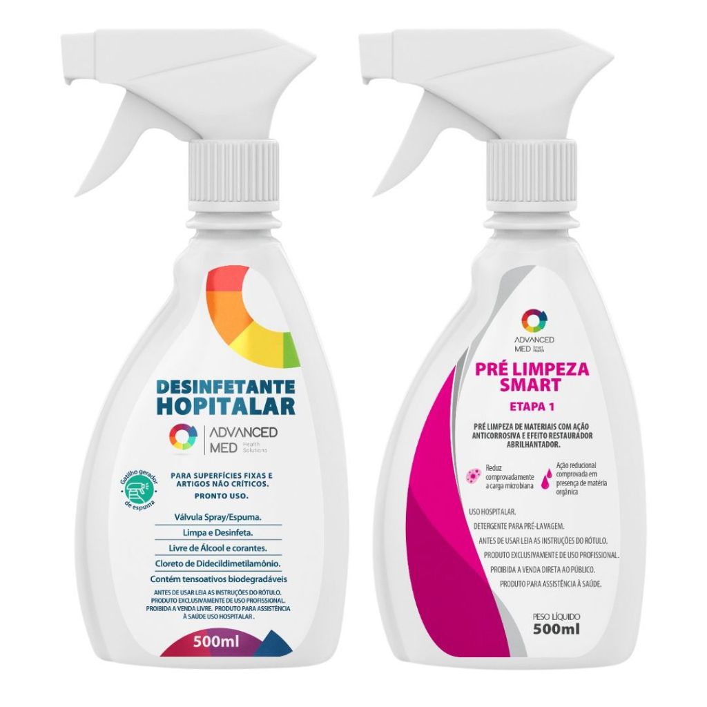 Kit Pré-Limpeza e Desinfecção Advanced Med - 2 Gatilhos 500mL